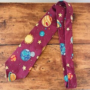 Space Planets Galactic Save the Children Red Science Teacher Tie